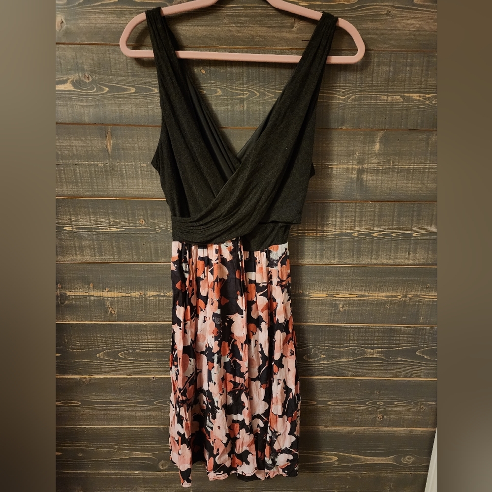 LOFT Wrap-Top Fit and Flare Dress